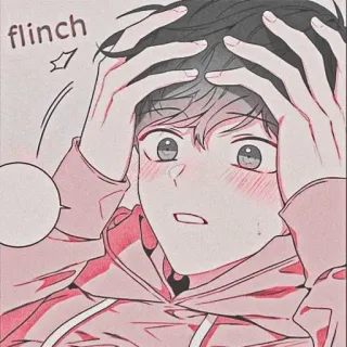 🐇 a34895f0 flinch anime, cartoon, flinch, emotion, worried, illustration, character telegram sticker