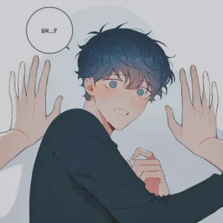 ✨ 55ed4ae2 UH...? Anime, Manga, Karakter, Anak laki-laki, Ilustrasi, Seni telegram sticker