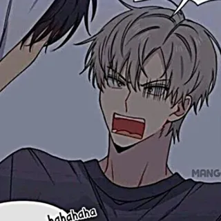 🧸 31068b91 hahahaha 韩漫, 生气, 沮丧, 漫画, 灰阶 telegram sticker