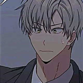 🧸 7836a43a 动漫, 漫画, 男人, 白发, 角色, 插图, 肖像 telegram sticker