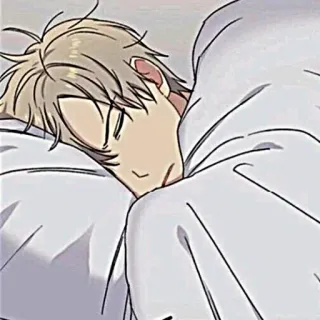 🧸 9c4425d3 动漫, 男孩, 睡觉, 帽衫, 放松 telegram sticker