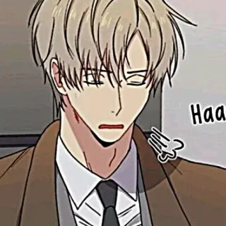 🧸 d531270e Haa 男人, 动漫, 角色, 西装, 厌恶 telegram sticker