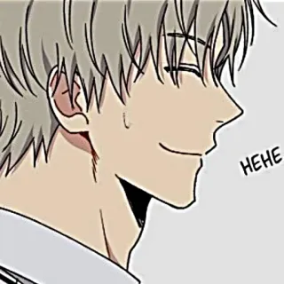 🧸 ef0e2a9e HEHE 男人, 微笑, 呵呵, 动漫, 漫画, 脸 telegram sticker