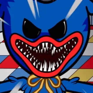 😠 ccd0236b Huggy Wuggy Poppy Playtime mostro, denti, inquietante, gioco, horror, blu, Huggy Wuggy, Poppy Playtime whatsapp sticker