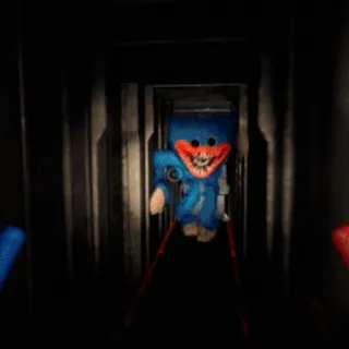 😱 d2cef716 Huggy Wuggy Poppy Playtime horror, gioco, mostro, inquietante, blu, denti, Poppy Playtime whatsapp sticker