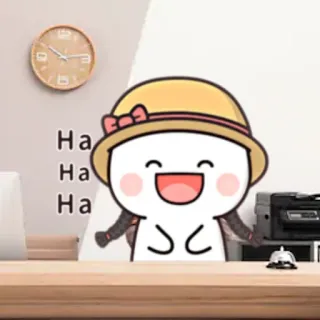 😂 6ebff97d Ha
Ha
Ha Cartone animato, Carino, Felice, Sorriso, Fiocco, Ufficio, Receptionist telegram sticker