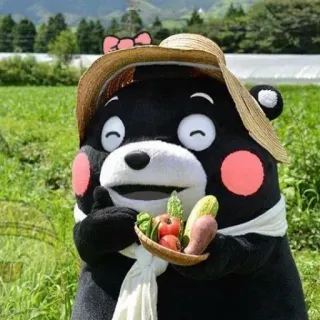 😂 86fbbf21 Kumamon Kumamon, mascotte, Giappone, orso, carino, kawaii, agricoltura, verdure telegram sticker