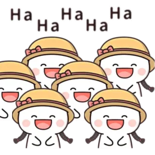 😂 a9a72f43 Ha Ha Ha Ha Ha Ha personaggio, cartone animato, felice, ripetitivo, fiocco, cappello telegram sticker