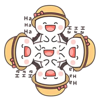 😂 ae01959c Ha risata, carino, sorridente, felice, cartone animato, cappello, kawaii telegram sticker