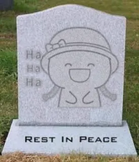 😂 d24df2af Ha
Ha
Ha
REST IN PEACE lapide, tomba, riposa in pace, cartone animato, umorismo, morte, funerale telegram sticker