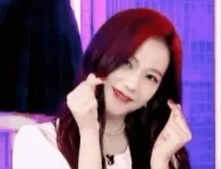 😘 e9257283 Jisoo kpop, singer, blackpink, heart, gesture, celebrity telegram sticker