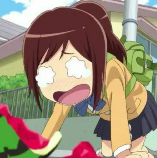 ⚔ 10069f75 Anime, Kreskówka, Płacz, Smutny, Arbuz telegram sticker