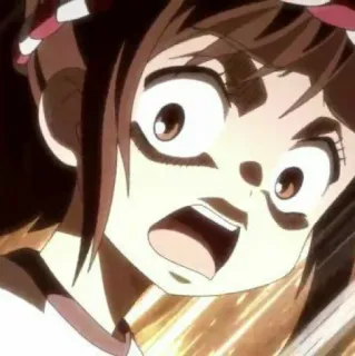 ⚔ f4cd3829 anime, dziewczyna, zaskoczona, wyraz telegram sticker