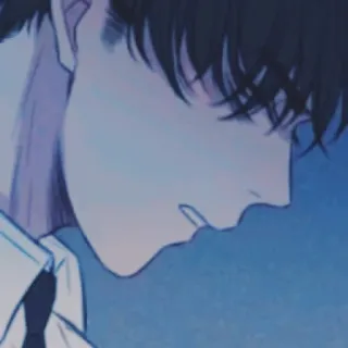 🐾 3748d8da Аниме, Мужчина, Грустный, Профиль, Иллюстрация telegram sticker