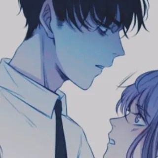 ➿ 37ce5403 Аниме, Манга, Пара, Романтика, Мультфильм, Иллюстрация telegram sticker
