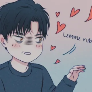 🐾 46236993 lemme rub Мультфильм, Аниме, Любовь, Сердечки, Трение, Юмор, Стикер telegram sticker