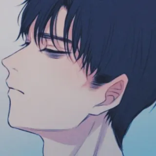➿ d35d77e7 Аниме парень, Аниме персонаж, Профиль, Лицо, Мужской, Иллюстрация telegram sticker