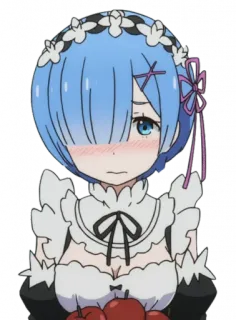 😖 83c2feca Rem Re:Zero Anime, Rem, Re Zero, Maid, Mignon, Timide telegram sticker