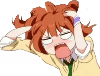 😩 9d1acec9 Anime, Dessin animé, Frustration, Stress, Désespoir, Exaspéré, Émotionnel telegram sticker