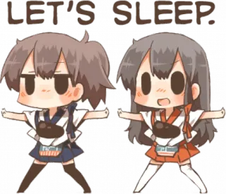 💤 b2635d5b LET'S SLEEP. Anime, Sommeil, Mignon, Chibi, Dessin animé telegram sticker