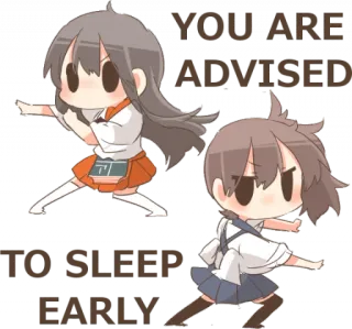 😴 cc6beb6a YOU ARE ADVISED TO SLEEP EARLY Animé, Sommeil, Dessin animé, Tôt, Conseil telegram sticker