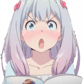 😣 f505a87a animé, choqué, en colère, dessin animé, fille, expression, surpris telegram sticker