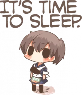 😇 fe6cc738 It's Time to Sleep? sommeil, animé, mignon, fille, fatigué, dessin animé telegram sticker