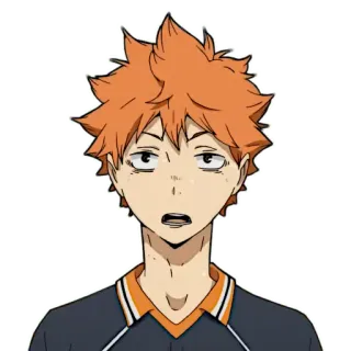 😩 08520741 Hinata Shoyo Haikyuu 애니메이션, 하이큐, 히나타 쇼요, 캐릭터, 만화, 망가, 주황색 머리 telegram sticker
