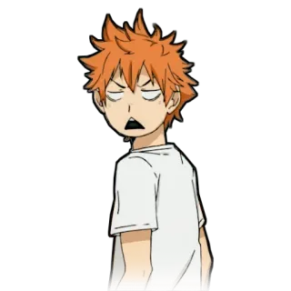 😱 7d4c8c5c Hinata Shoyo Haikyuu!! 애니, 만화, 하이큐, 히나타 쇼요, 웃긴, 피곤, 소년, 배구 telegram sticker