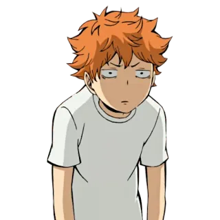 ☹️ a643b2c5 Hinata Shoyo Haikyuu!! 애니메이션, 캐릭터, 피곤한, 히나타, 하이큐!!, 표정 telegram sticker