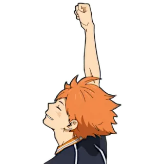 😁 c395ca7f Hinata Shoyo Haikyuu!! 애니메이션, 하이큐, 스포츠, 배구, 히나타 쇼요, 만화, 축하 telegram sticker