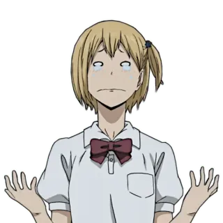 🙏 cf132bc0 애니메이션, 소녀, 우는, 슬픈, 표정, 눈물, 혼란스러워 telegram sticker