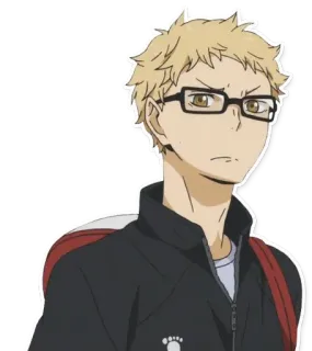 😠 09346bfd Kei Tsukishima Haikyuu!! 动漫, 漫画, 排球, 月岛, 萤 telegram sticker