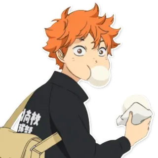 🙂 0e9b3283 Hinata Shoyo Haikyuu!! 动漫, 排球, 日向, 翔阳, 排球少年, 可爱 telegram sticker