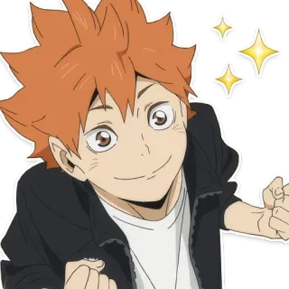 🤩 2d7975e9 Hinata Shoyo Haikyuu!! 动漫, 微笑, 可爱, 快乐, 运动 telegram sticker