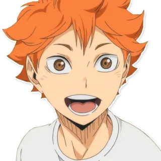 🤩 526b8a0e Hinata Shoyo Haikyuu!! 动漫, 排球, 男孩, 快乐, 运动 telegram sticker