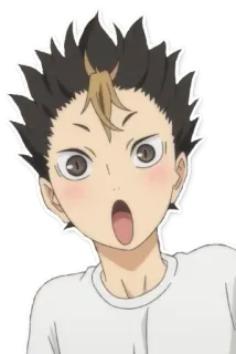 😍 57fa0868 Nishinoya Yuu Haikyuu!! 动漫, 漫画, 排球, 震惊, 可爱 telegram sticker