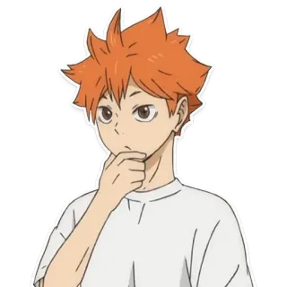 🤔 59db04e1 Hinata Shoyo Haikyuu!! 动漫, 日向, 翔阳, 排球, 排球少年 telegram sticker