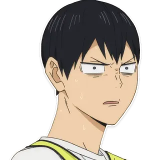 😓 87fde105 Tobio Kageyama Haikyuu!! 动漫, 漫画, 排球少年, 排球, 影山, 飞雄 telegram sticker