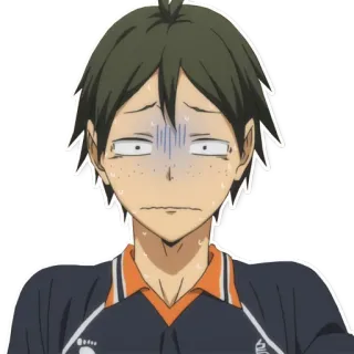 🤒 b579807d Yamaguchi Tadashi Haikyuu 动漫, 紧张, 担心, 排球少年, 山口 telegram sticker