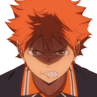 😡 febf916c Hinata Shoyo Haikyuu!! 动漫, 漫画, 排球, 运动, 生气 telegram sticker