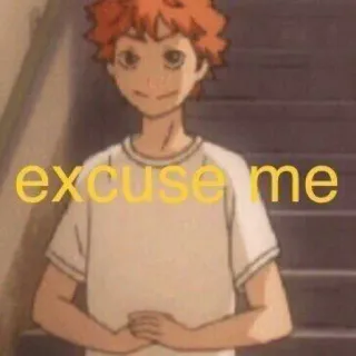🙂 55aa71bc excuse me anime, character, orange hair, excuse me telegram sticker