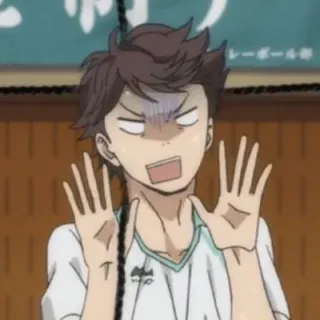 😨 5ae7e1ea Oikawa Tooru Haikyuu!! anime, haikyuu, oikawa tooru, volleyball, shocked telegram sticker
