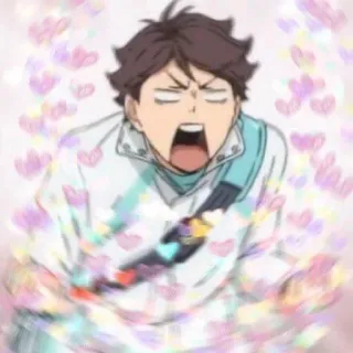 ❣️ 664084dc Tooru Oikawa Haikyuu!! anime, haikyuu, oikawa, hearts, fanart telegram sticker