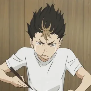 😭 afe022a4 Nishinoya Yuu Haikyuu!! anime, haikyuu, nishinoya yuu, crying, upset, manga telegram sticker