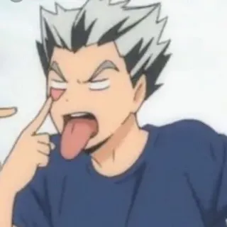 🤨 d57d6802 Bokuto Koutarou Haikyuu!! Bokuto Koutarou, Haikyuu!!, anime, funny face, tongue out, goofy telegram sticker