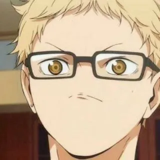 😠 dce12bb7 Kei Tsukishima Haikyuu!! anime, kei tsukishima, haikyuu, glasses, blond hair telegram sticker