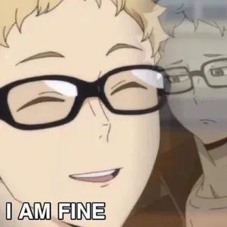 🙃 fed97b67 I AM FINE anime, meme, cartoon telegram sticker