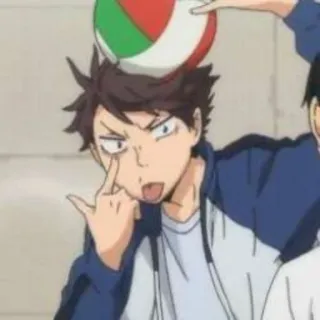😛 38a6d99a Oikawa Haikyuu アニメ, ハイキュー, 及川, 面白い, バレーボール, キャラクター telegram sticker