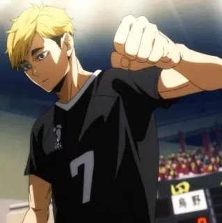 ๐ญ 0b0a1d65 Miwa Atsumu Haikyuu!! anime, haikyuu, miya atsumu, volleyball, character, sports telegram sticker